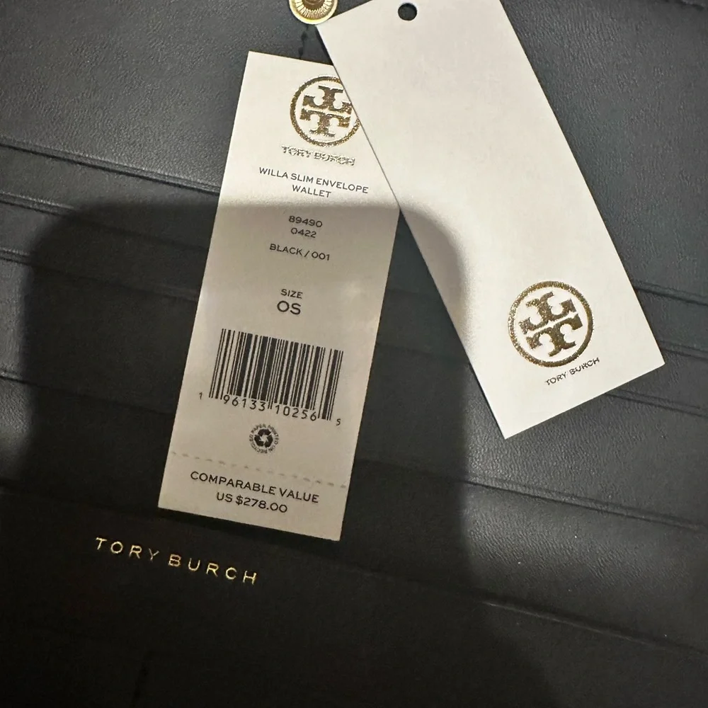 Tory Burch Willa Slim Envelope Wallet in Volcanic Black - Picture 3 of 3